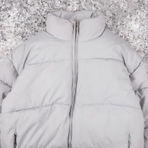 custom light grey puffer jacket | OEM winter outerwear manufacturer