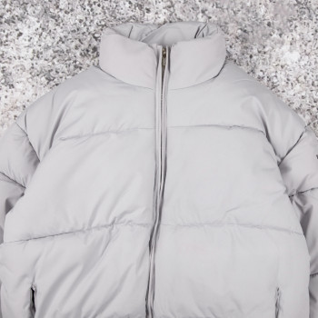 custom light grey puffer jacket | OEM winter outerwear manufacturer