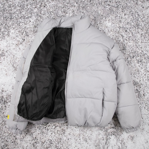 custom light grey puffer jacket | OEM winter outerwear manufacturer