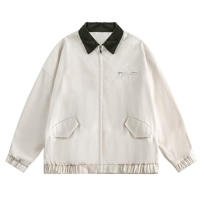 custom work jacket | Contrast Collar Zip – OEM Outerwear Manufacturer