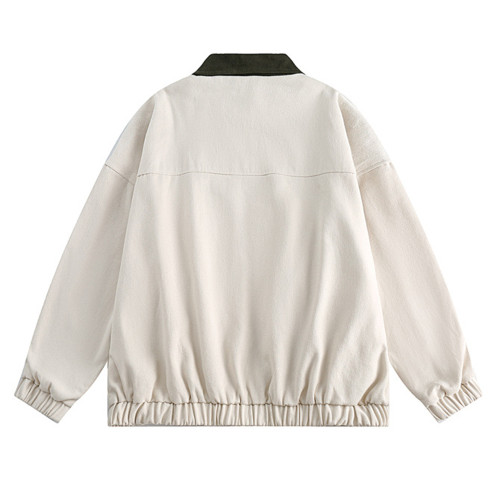 custom work jacket | Contrast Collar Zip – OEM Outerwear Manufacturer