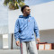 Custom Washed Hoodie | Blue Fleece Pullover OEM Supplier-Streetwear