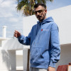 Custom Washed Hoodie | Blue Fleece Pullover OEM Supplier-Streetwear