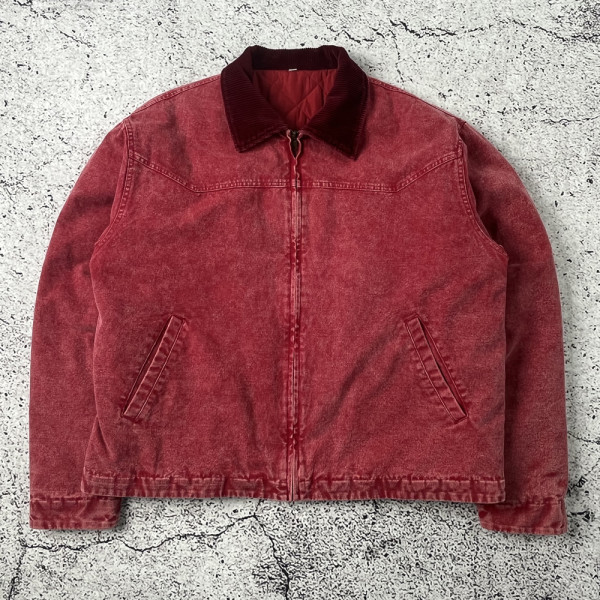 Custom Washed Denim Work Jacket OEM Vintage Denim Jacket Factory