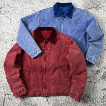 Custom Work Jackets | Washed Canvas Zip-Up - Denim Jacket Manufacturer
