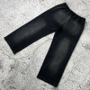 Black flame custom wide leg sweatpants for streetwear brands