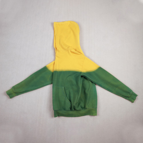 Yellow Green Dip Dye Hoodie custom hoodie manufacturer