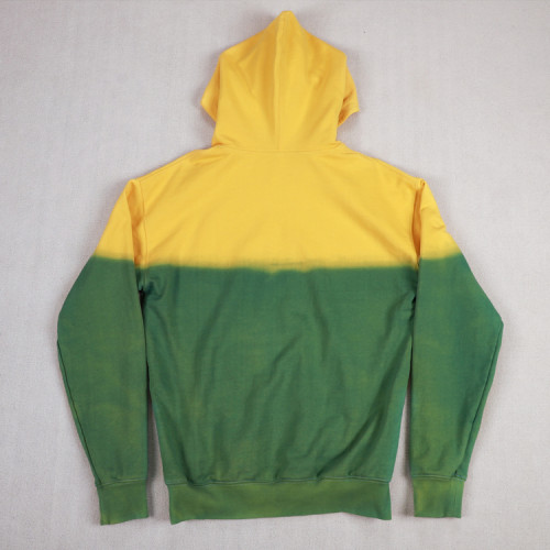 Yellow Green Dip Dye Hoodie custom hoodie manufacturer