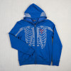 Custom Zip Up Hoodies with Skeleton Rhinestone Artwork OEM