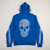 Custom Zip Up Hoodies with Skeleton Rhinestone Artwork OEM