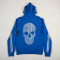 Custom Zip Up Hoodies with Skeleton Rhinestone Artwork OEM