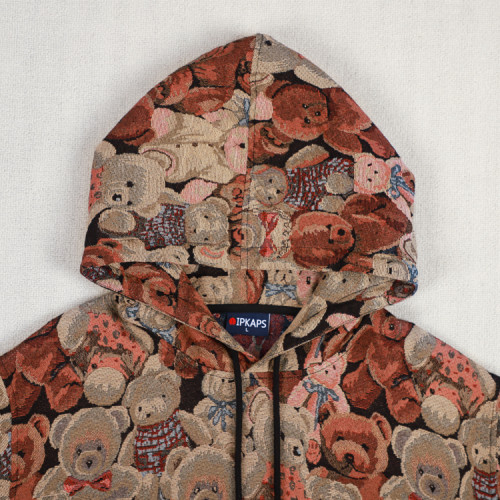 Custom all over print hoodie teddy pattern OEM manufacturer