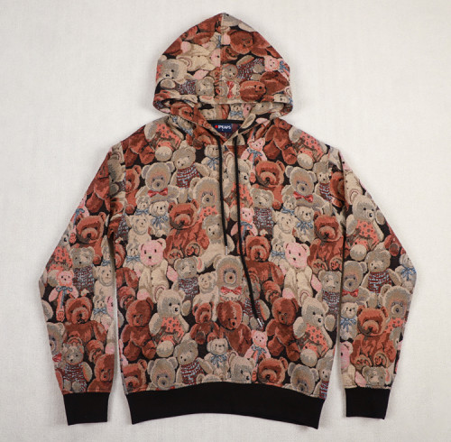 Custom all over print hoodie teddy pattern OEM manufacturer
