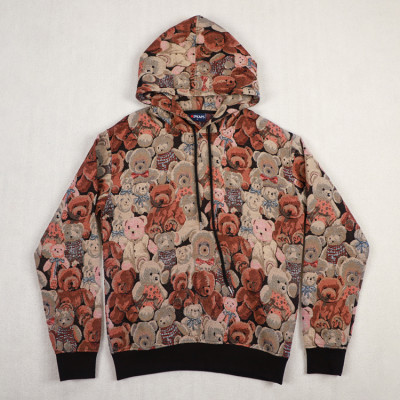 Custom all over print hoodie teddy pattern OEM manufacturer