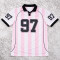 Custom Soccer T-shirts | Pink Stripe Jersey OEM Supplier