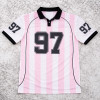 Custom Soccer T-shirts | Pink Stripe Jersey OEM Supplier