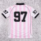 Custom Soccer T-shirts | Pink Stripe Jersey OEM Supplier