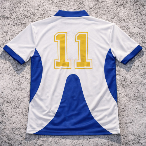 Custom Soccer T-Shirts | White Blue Jersey OEM Manufacturer