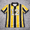Custom Soccer T Shirts | Yellow Stripe Jersey OEM Manufacturer
