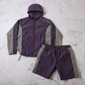 Custom Tracksuit Set With Logo Hooded Jacket and Shorts