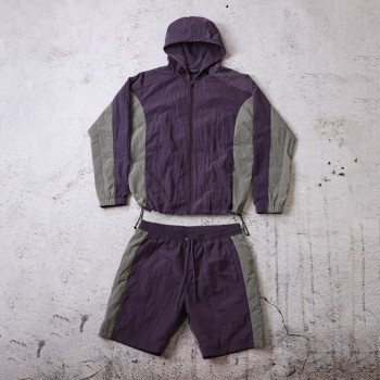 Custom Tracksuit Set With Logo Hooded Jacket and Shorts