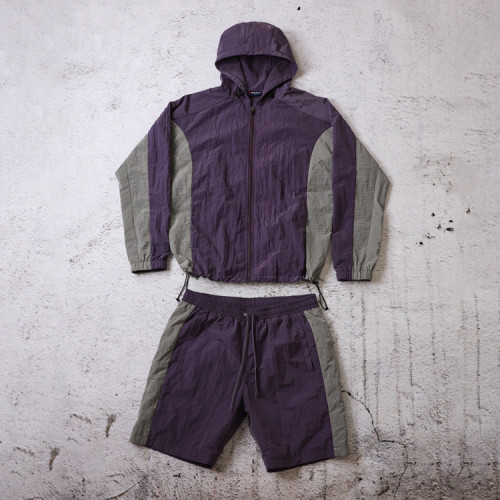Custom Tracksuit Set With Logo Hooded Jacket and Shorts
