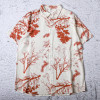 Custom all over print t shirts short sleeve woven shirt