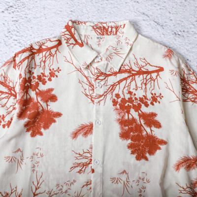 Custom all over print t shirts short sleeve woven shirt