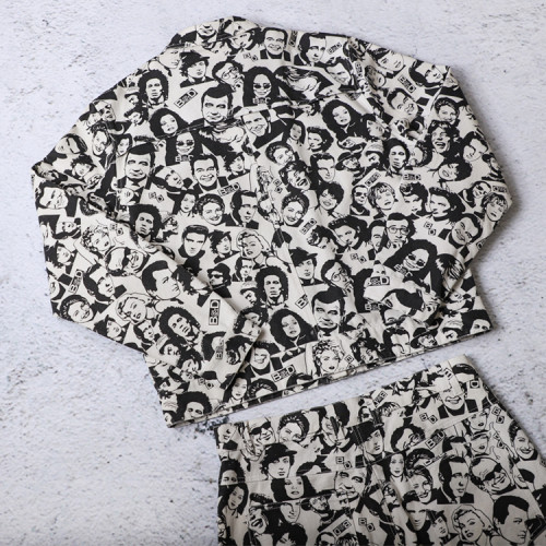 Custom tracksuit set manufacturer portrait jacket pants set