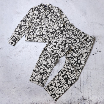 Custom tracksuit set manufacturer portrait jacket pants set