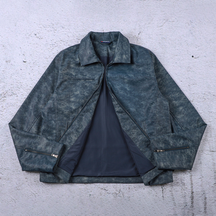 Green retro jacket model display
