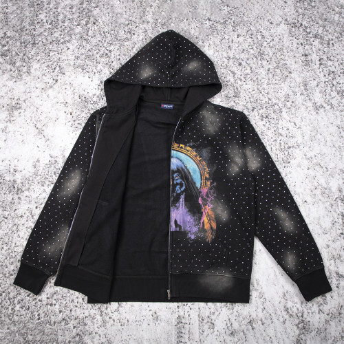 Custom Zip Up Hoodie With Graphic Print Manufacturer OEM