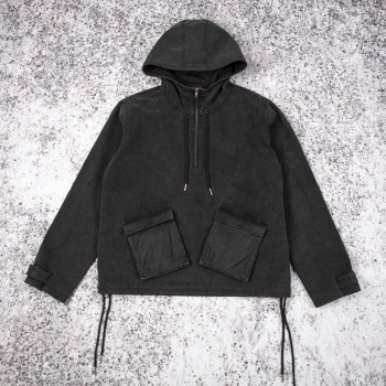 Custom Anorak Jacket | Washed Canvas Hooded Pullover OEM