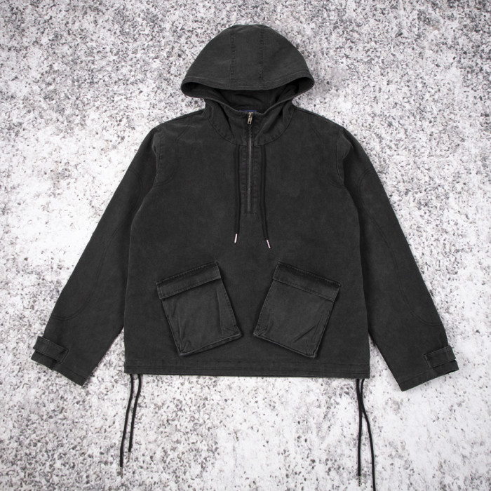 Custom Anorak Jacket | Washed Canvas Hooded Pullover OEM