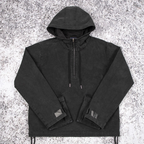 Custom Anorak Jacket | Washed Canvas Hooded Pullover OEM