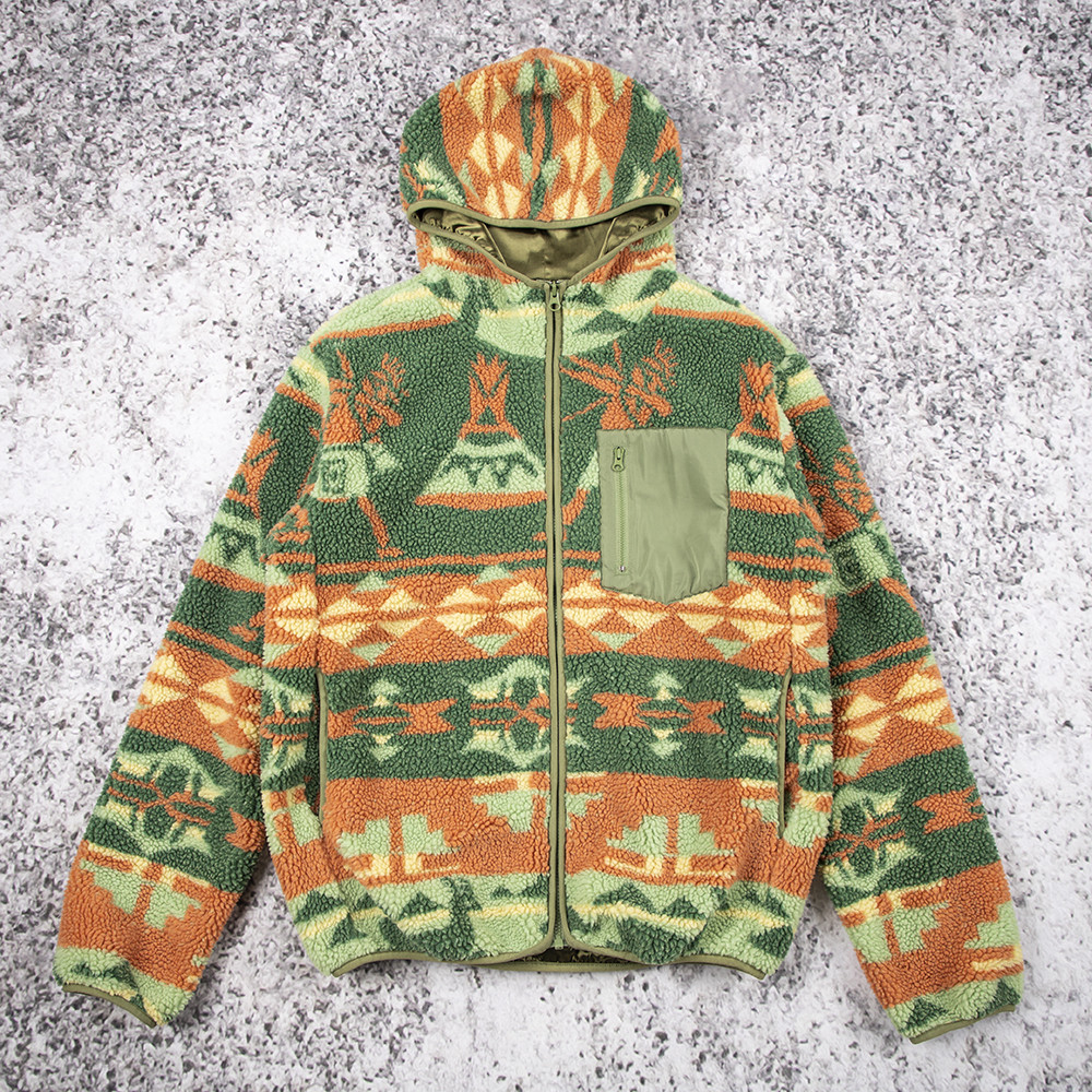 Green retro jacket model display