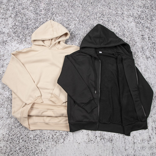 Premium custom zip up hoodie manufacturer, sherpa fleece