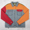 Custom Color Block Denim Jacket Manufacturer