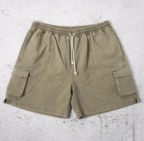 Custom Cargo Shorts Manufacturer Vintage Washed Utility Shorts