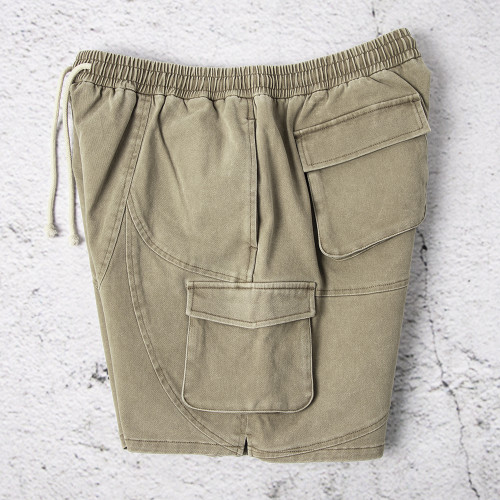 Custom Cargo Shorts Manufacturer Vintage Washed Utility Shorts