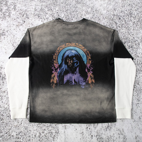 Custom Oversized T-shirt With Faux Layered Sleeves