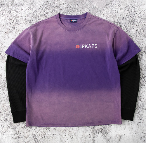 Custom oversized t shirt with waffle long sleeves