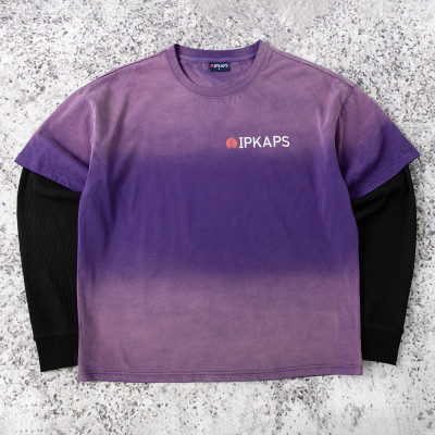 Custom oversized t shirt with waffle long sleeves