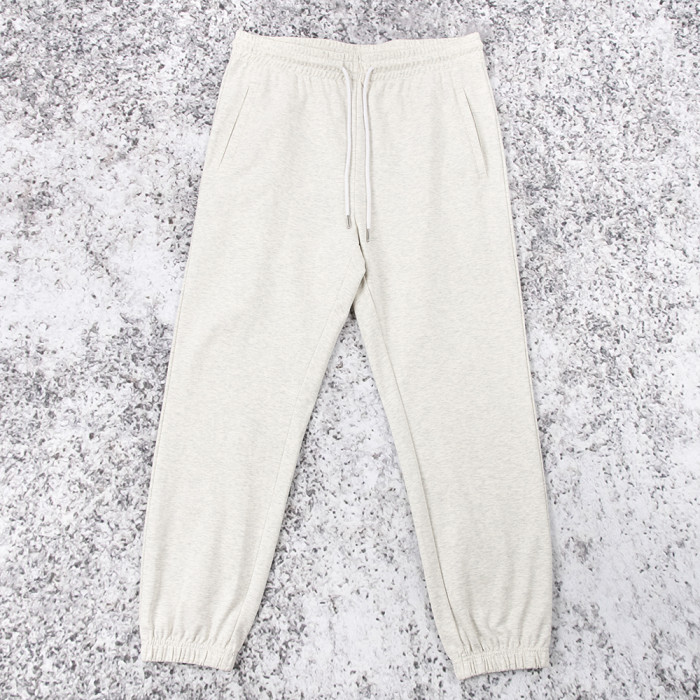Custom Sweat Pants OEM Fleece Joggers In Oatmeal