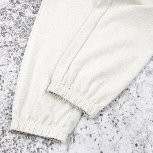 Custom Sweat Pants OEM Fleece Joggers In Oatmeal