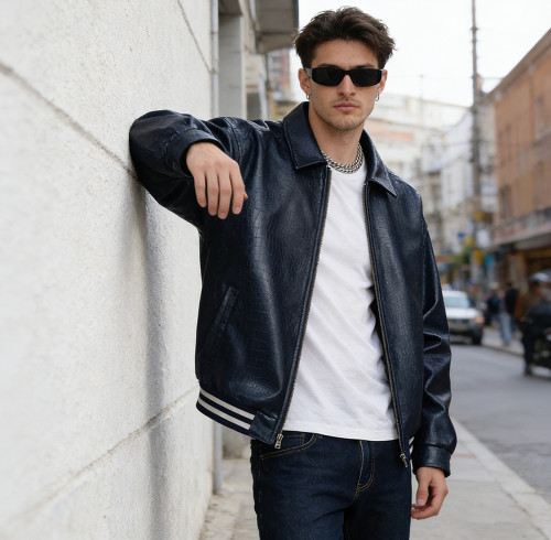 Custom Leather Bomber Jacket Manufacturer for Brands