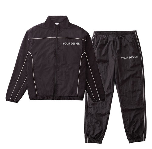 Custom Tracksuit Set with Contrast Piping, Private Label