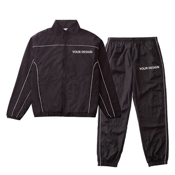 Custom Tracksuit Set with Contrast Piping, Private Label
