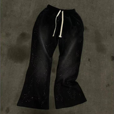 Custom Rhinestone Sweatpants with Flare Leg
