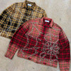 Custom Flannel Jacket with Rhinestones for Private Label Brands